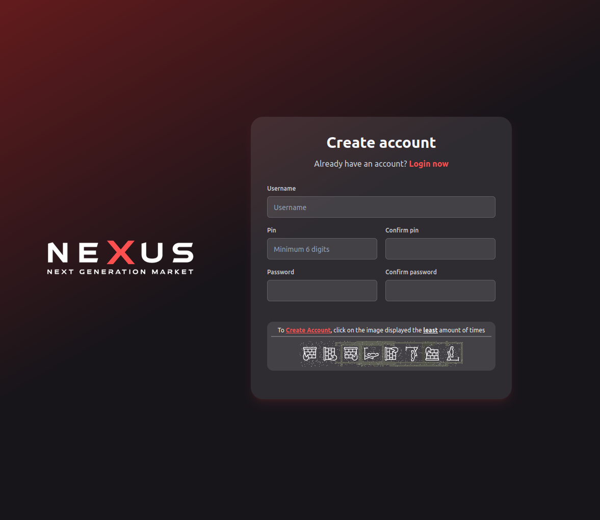 Nexus Market - Anonymous Registration